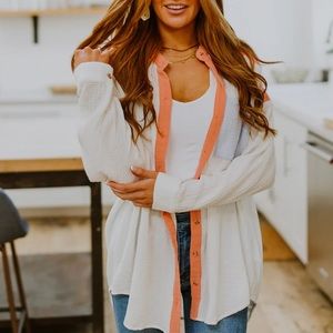 NEW Prep Obsessed EASY TO LOVE COLORBLOCK BUTTON UP